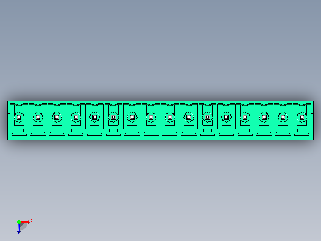 DEGSON 15EDG 系列 3.5mm 插拔式接线端子 FullPack-15EDGVC-3.5-16P-14-00AH俯视图