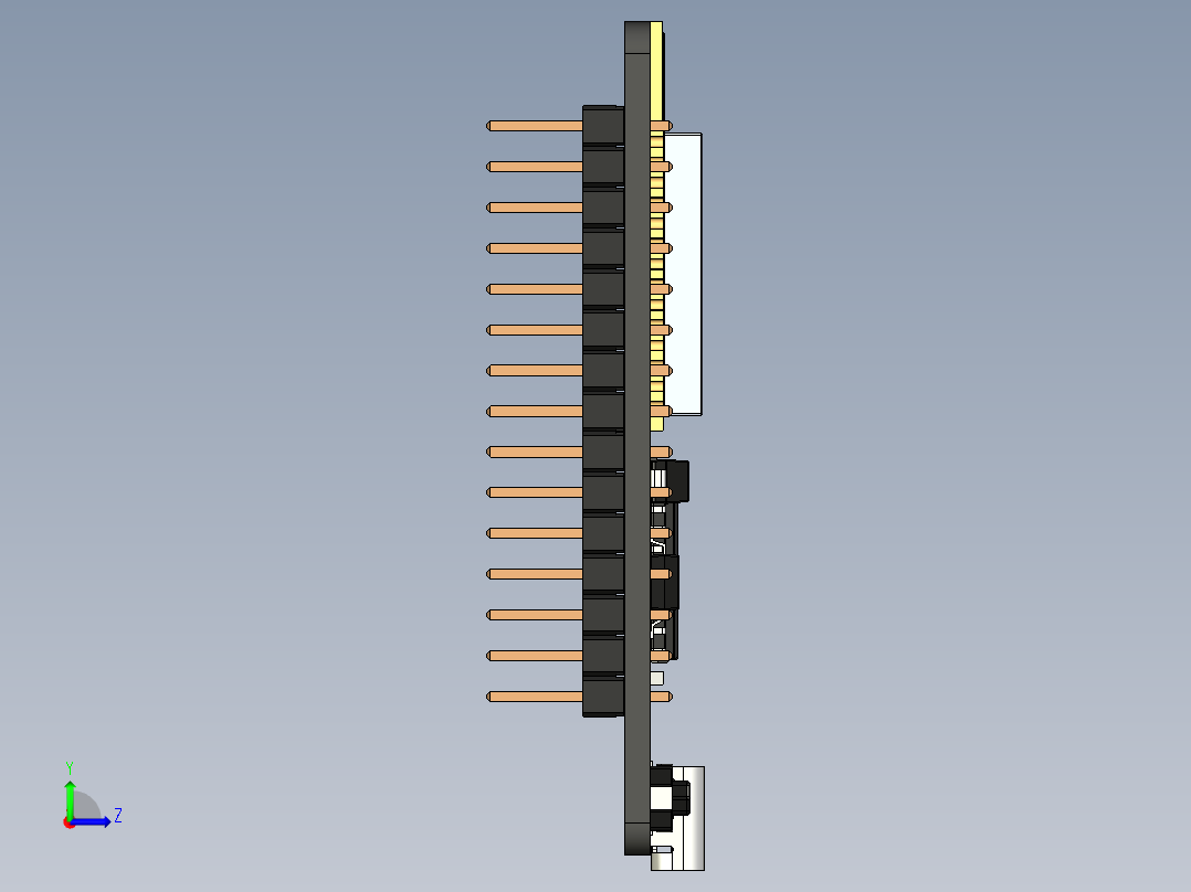 ESP32开发板30针带USB Type-C 连接器左视图