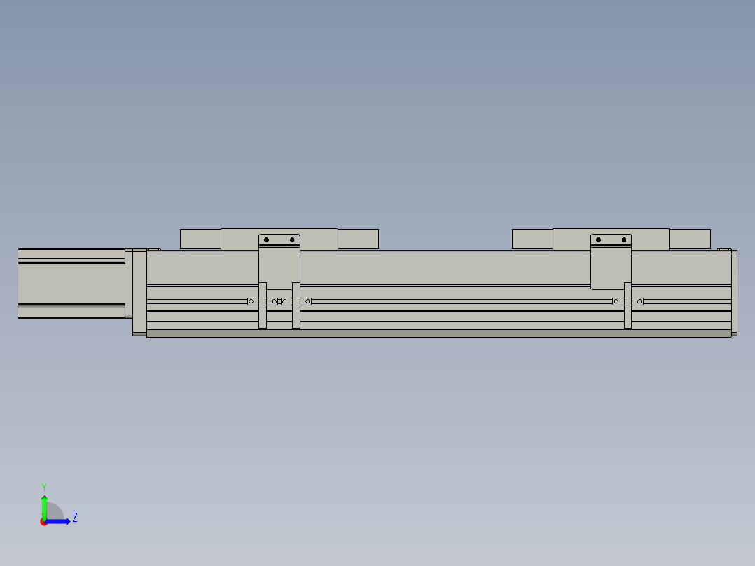 直线模组WG-LHC12-S250-M设计图纸左视图