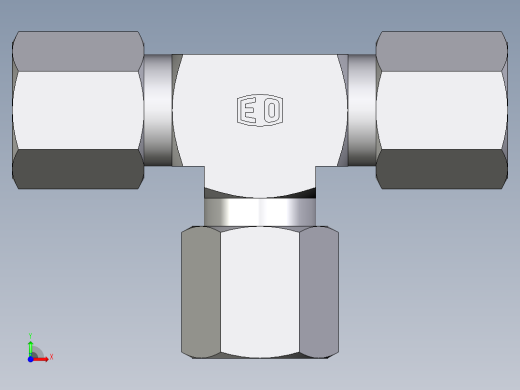 卡套式工业通用硬管接头EO_Union_tee_T06ZSCF前视缩略图