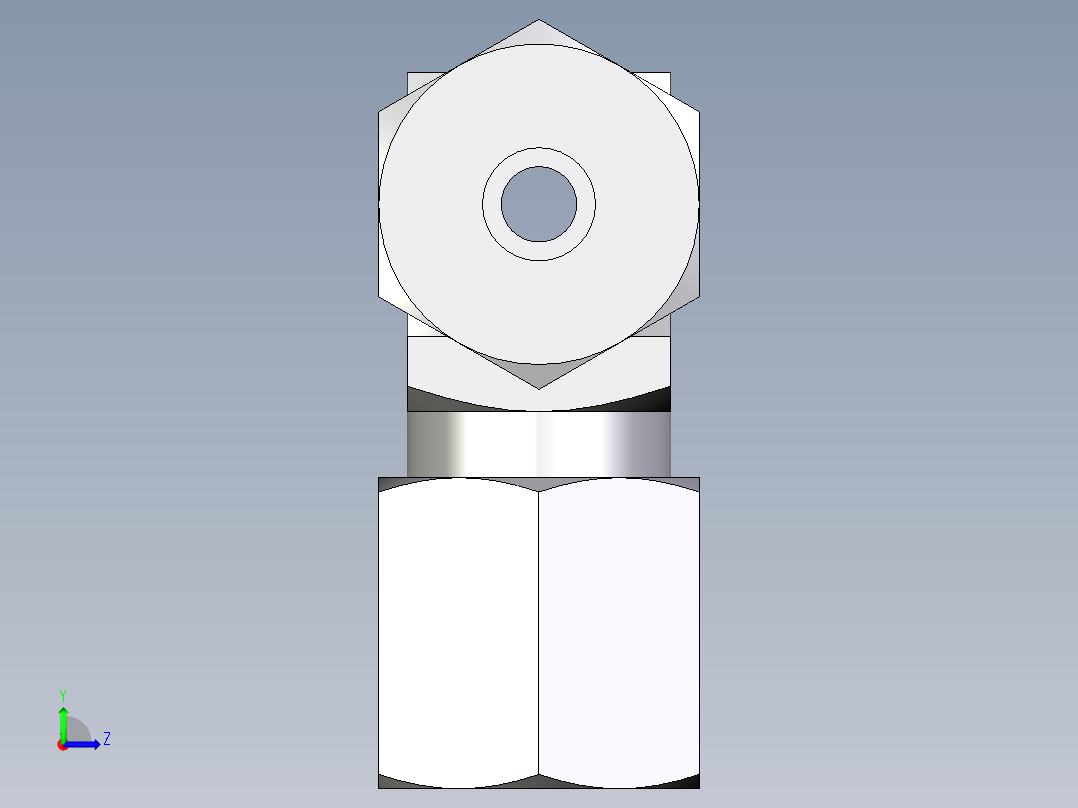 卡套式工业通用硬管接头EO_Union_tee_T06ZSCF左视图