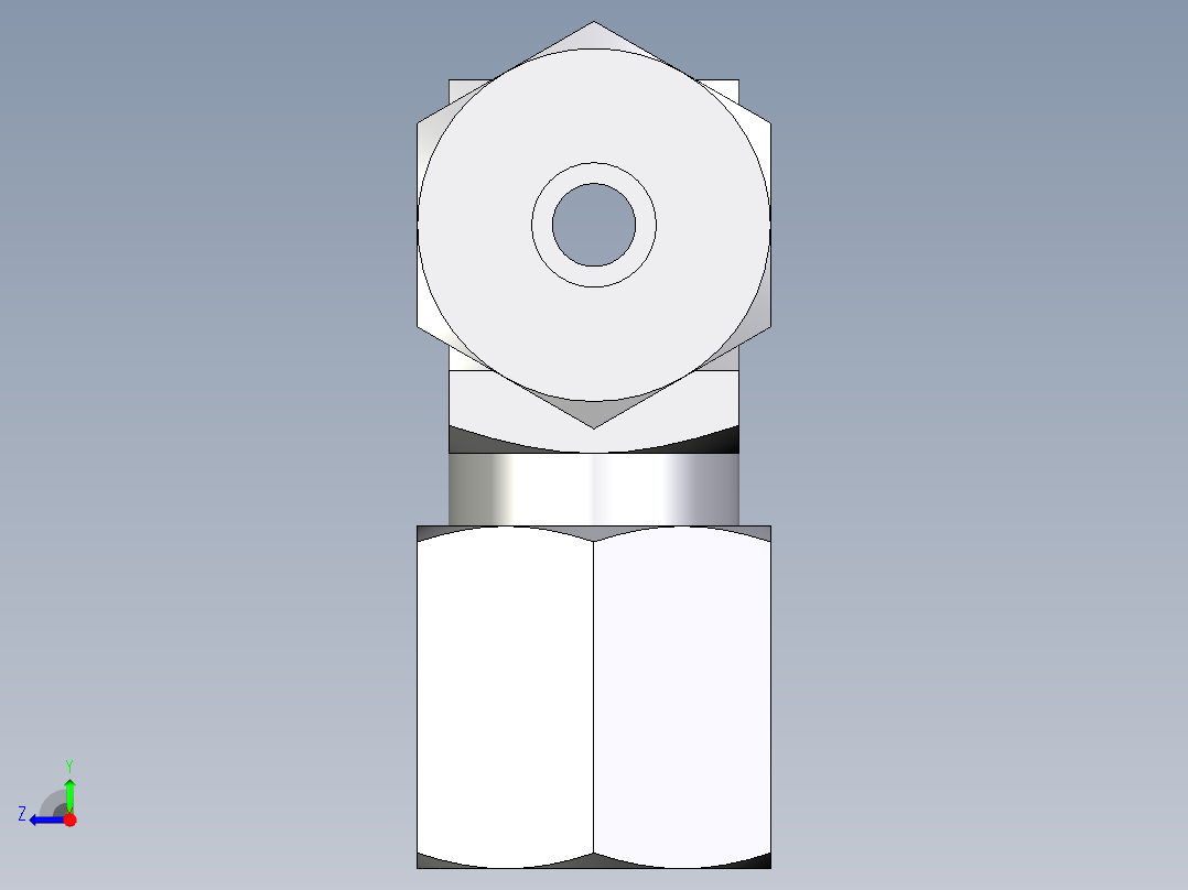 卡套式工业通用硬管接头EO_Union_tee_T06ZSCF右视图