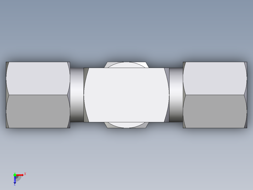 卡套式工业通用硬管接头EO_Union_tee_T06ZSCF俯视图