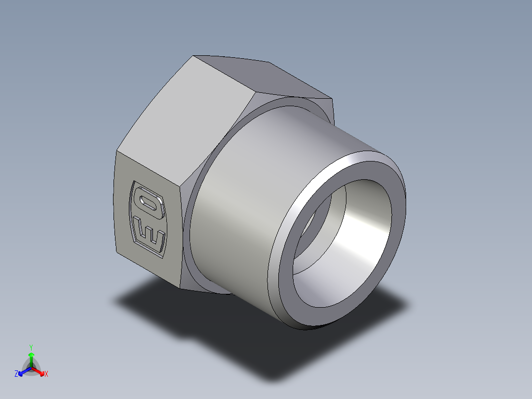 卡套式工业通用硬管接头EO_Blanking_plug_for_tube_ends_ROV12S71X正等轴测图