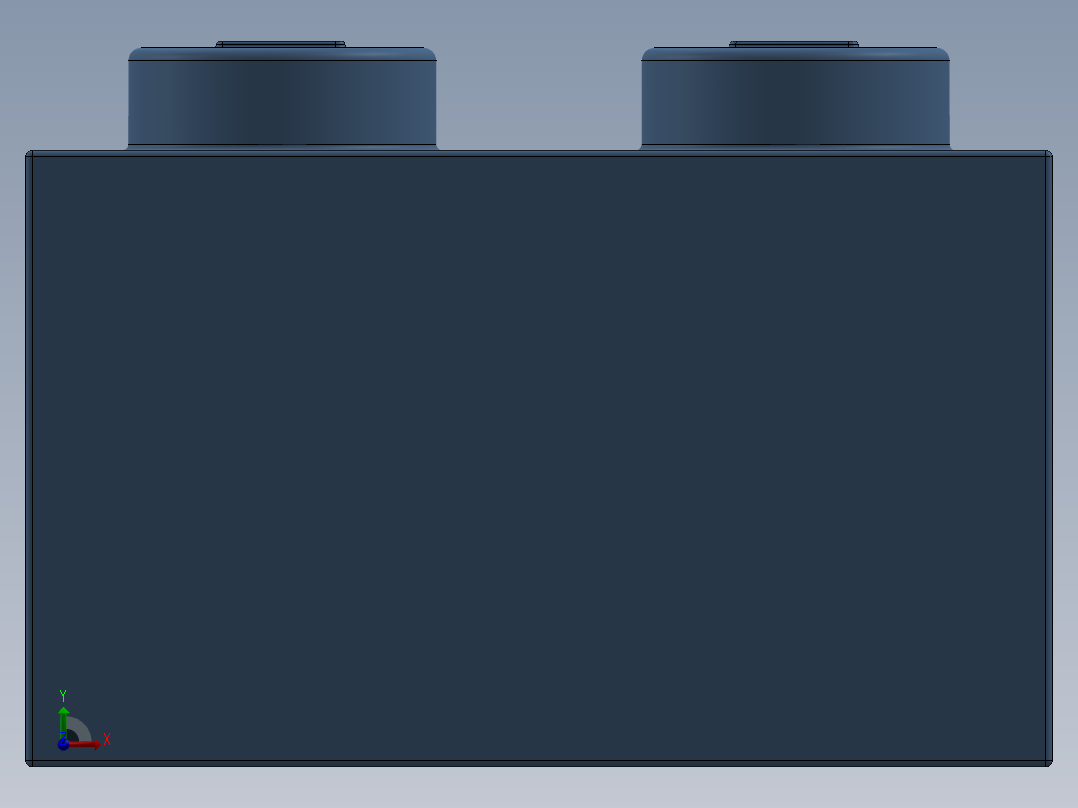 乐高套装 4421基本积木-4201235 - 3003 Medium Blue Brick 2 x 2.SLDPRT前视图