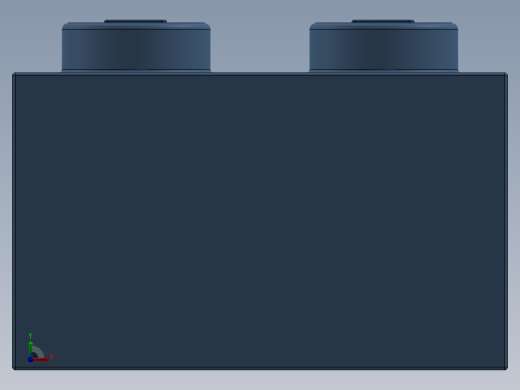 乐高套装 4421基本积木-4201235 - 3003 Medium Blue Brick 2 x 2.SLDPRT前视缩略图