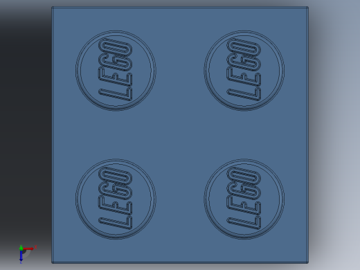 乐高套装 4421基本积木-4201235 - 3003 Medium Blue Brick 2 x 2.SLDPRT俯视缩略图