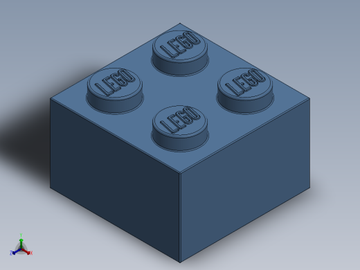 乐高套装 4421基本积木-4201235 - 3003 Medium Blue Brick 2 x 2.SLDPRT正等轴测缩略图