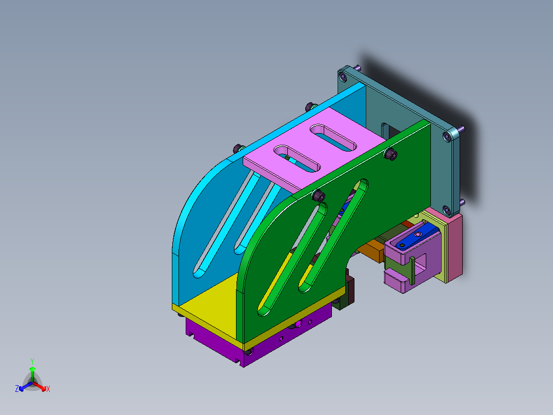 大压力药粉压制机正等轴测图