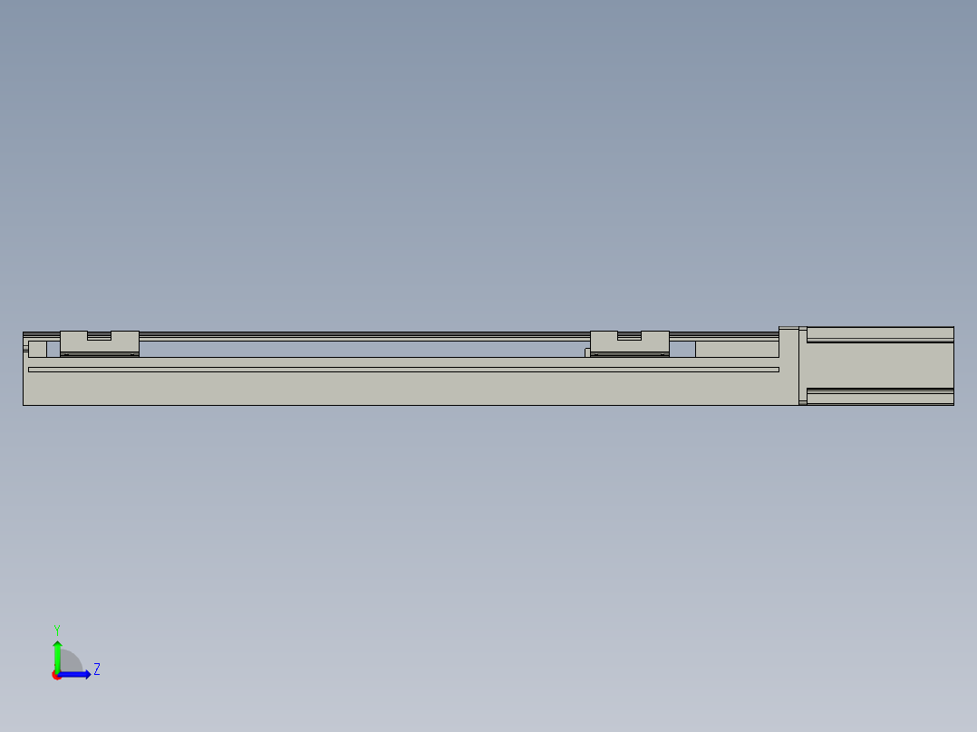 直线模组LHA6-S400-M-200W(16丝杆)设计图纸左视图
