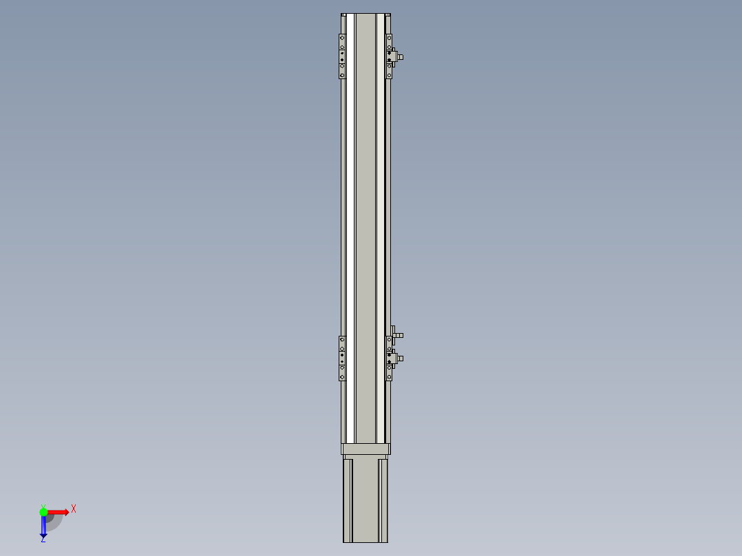 直线模组LHA6-S400-M-200W(16丝杆)设计图纸俯视图