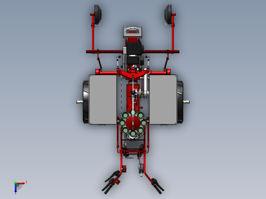 山地移栽机三维模型+CAD+动画视频设计资料俯视缩略图