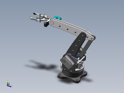 四自由度平行四边形机械手设计含动画仿真三维SW模型建模+CAD图纸+说明书