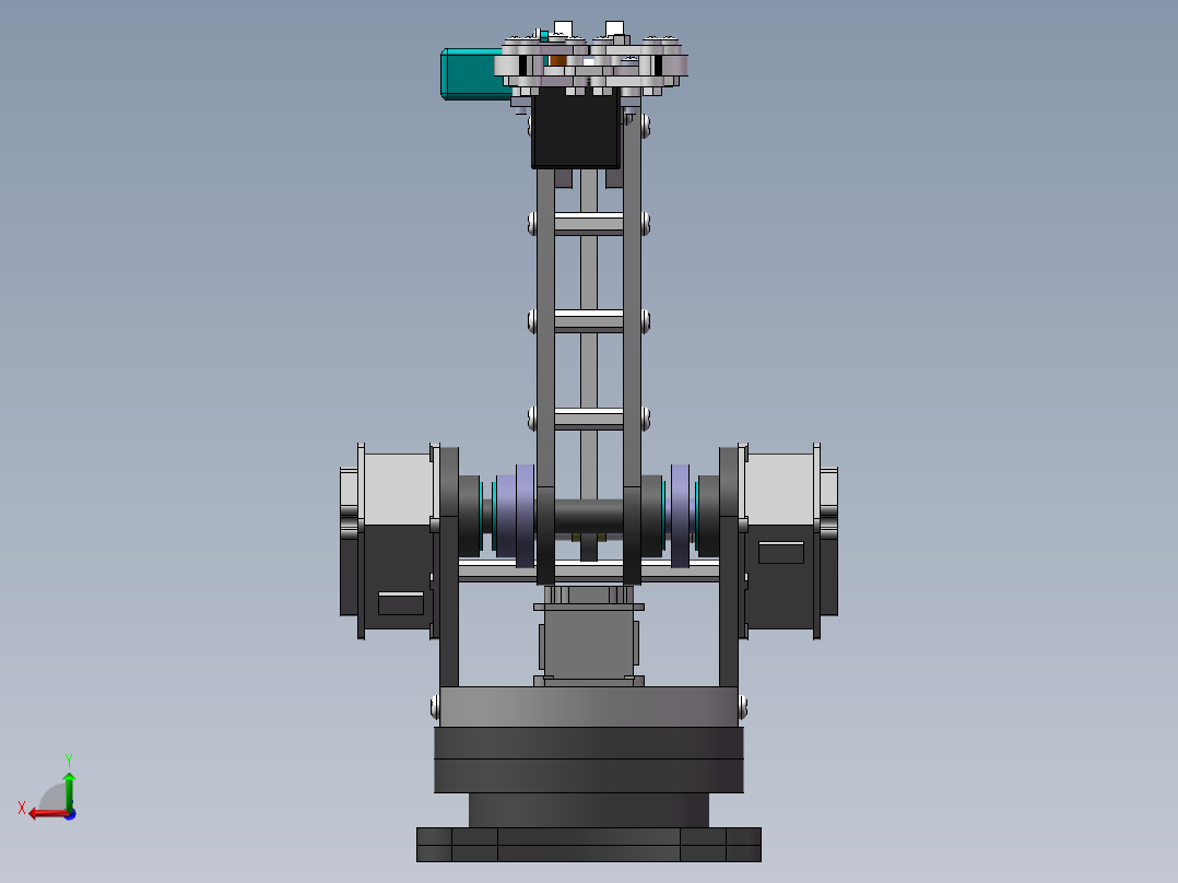 四自由度平行四边形机械手设计含动画仿真三维SW模型建模+CAD图纸+说明书后视图
