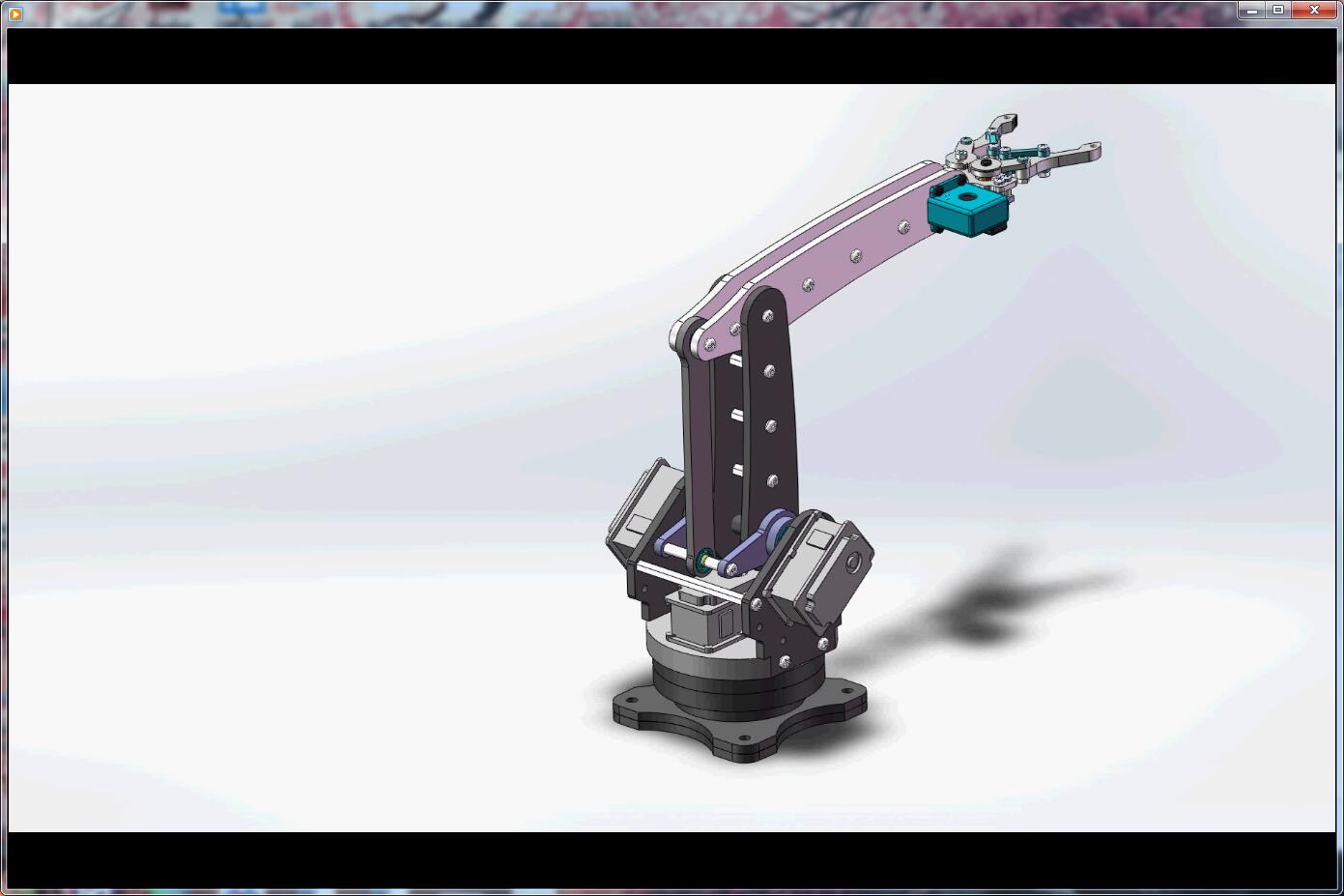 四自由度平行四边形机械手设计含动画仿真三维SW模型建模+CAD图纸+说明书