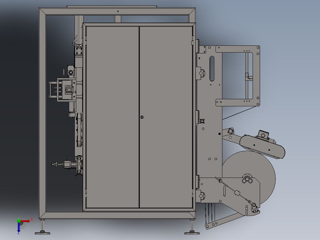 立式包装机俯视图