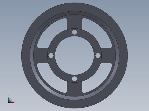 皮带轮-1--sw三维 3d模型设计图前视缩略图