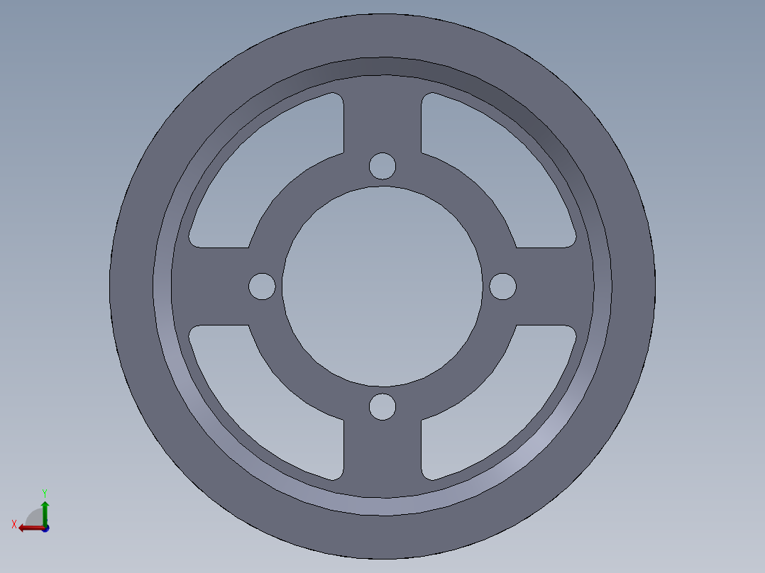皮带轮-1--sw三维 3d模型设计图后视图