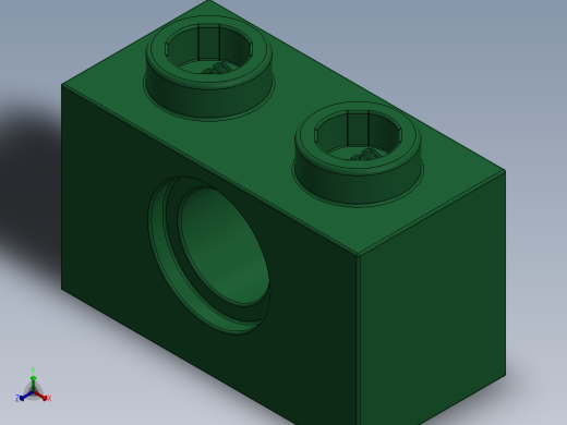 乐高机械组积木（横梁）-4157133 - 3700 Dark Green Technic Brick 1 x 2 with Hole