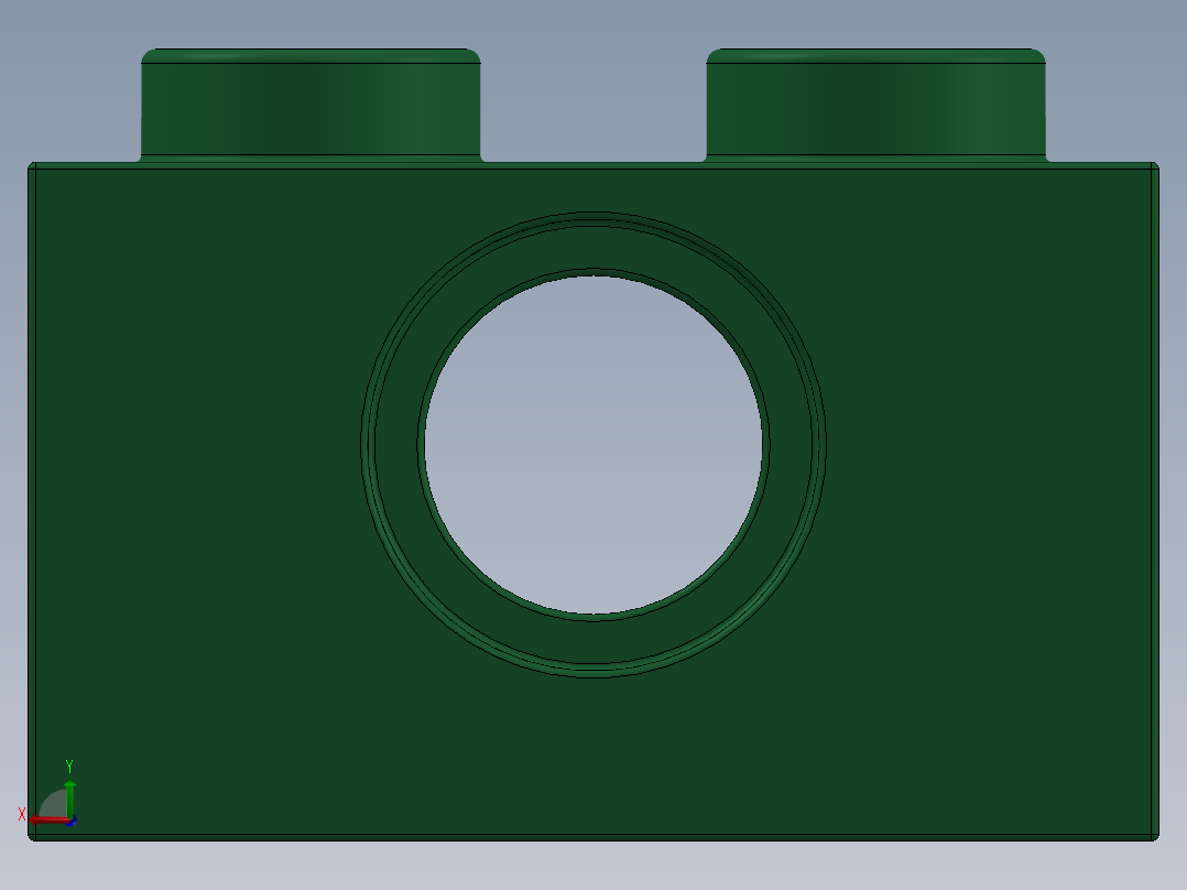 乐高机械组积木（横梁）-4157133 - 3700 Dark Green Technic Brick 1 x 2 with Hole后视图