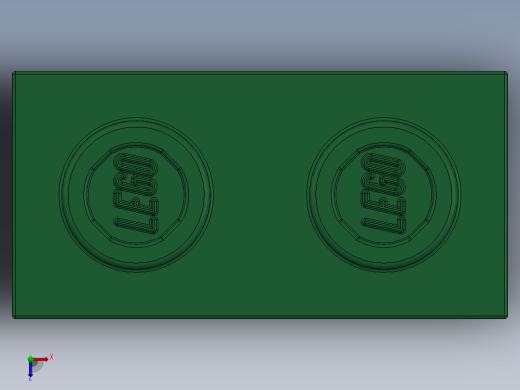 乐高机械组积木（横梁）-4157133 - 3700 Dark Green Technic Brick 1 x 2 with Hole俯视缩略图