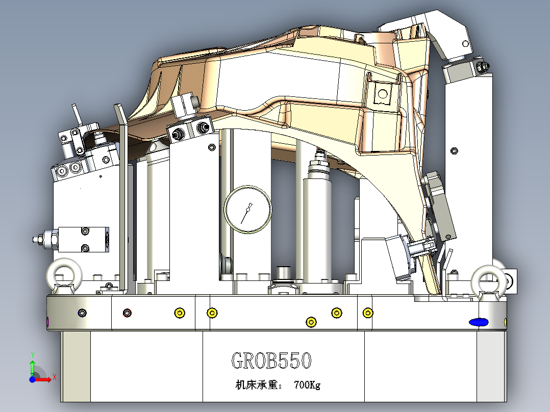 宝马汽车减震塔液压夹具前视图