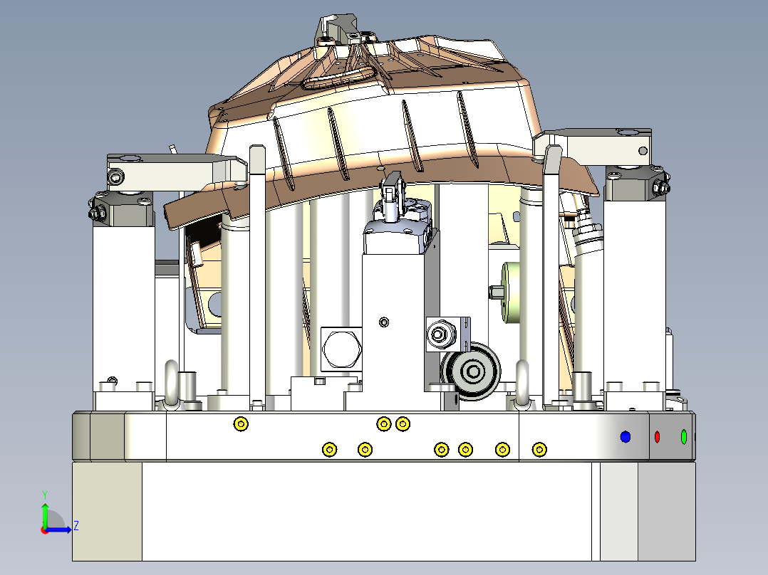 宝马汽车减震塔液压夹具左视图