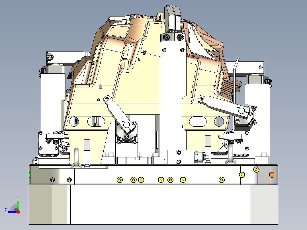 宝马汽车减震塔液压夹具右视图
