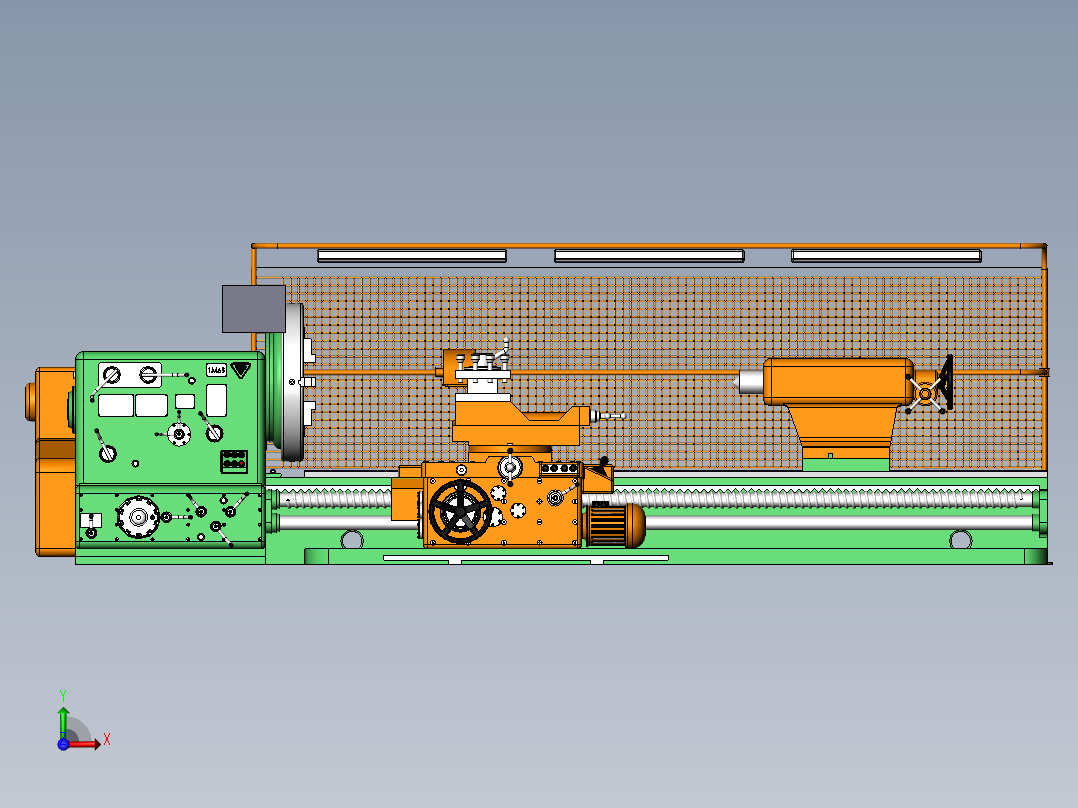 Lathe Machine 1M65车床step前视图