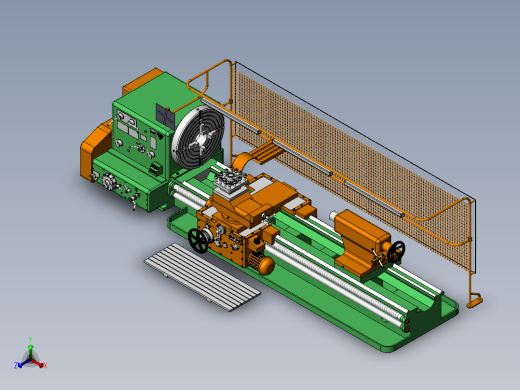Lathe Machine 1M65车床step正等轴测缩略图