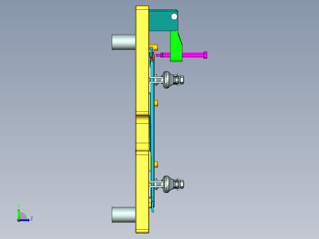 笔记本电脑外壳测量螺丝孔位置度检具模型左视图