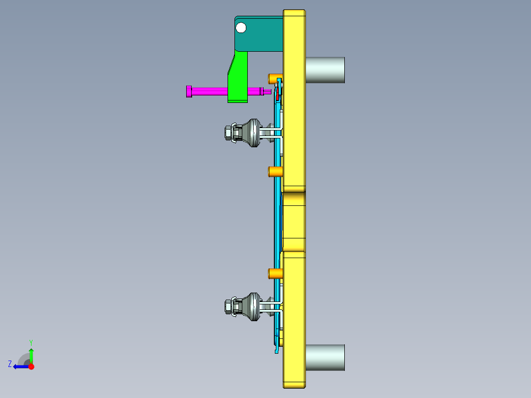 笔记本电脑外壳测量螺丝孔位置度检具模型右视图