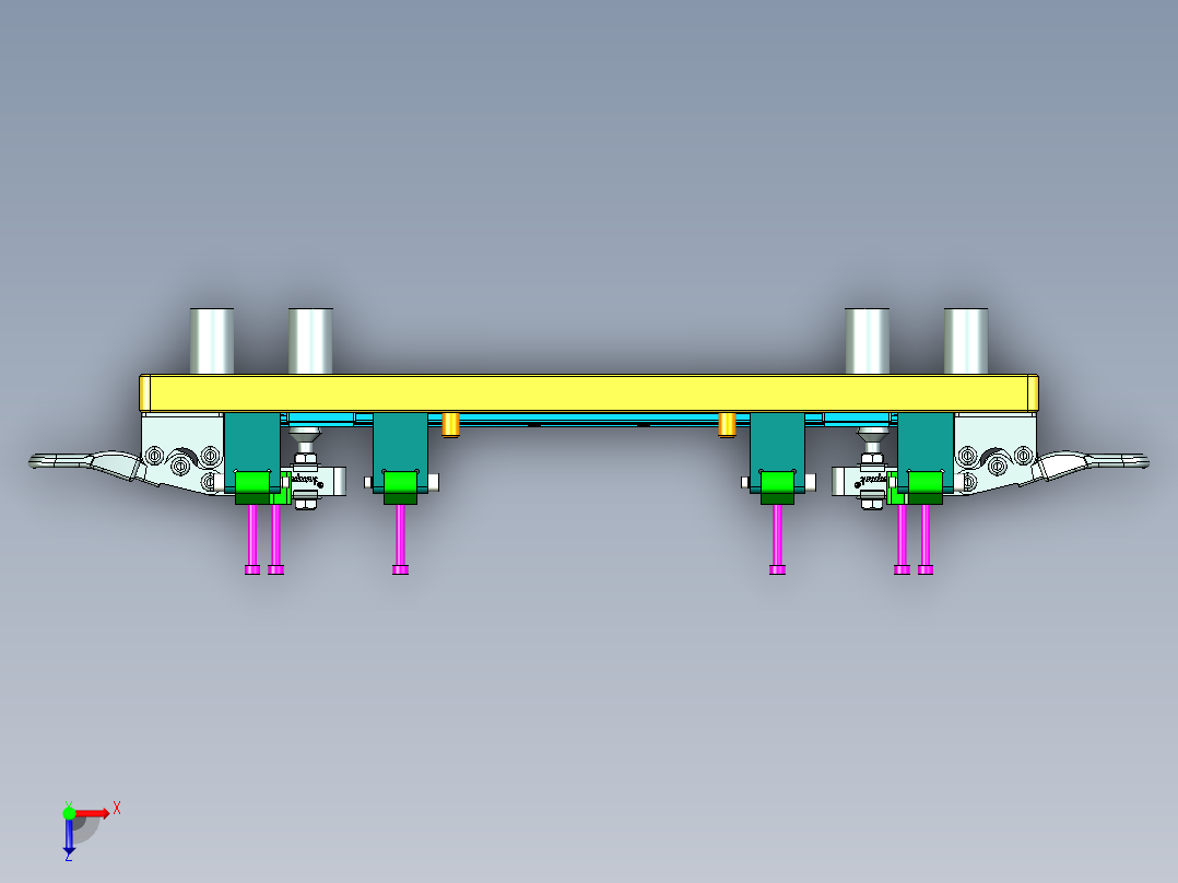笔记本电脑外壳测量螺丝孔位置度检具模型俯视图