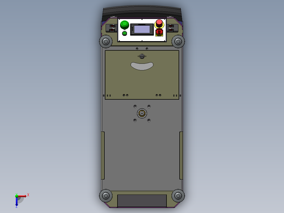 潜伏智能AGV小车模型俯视图