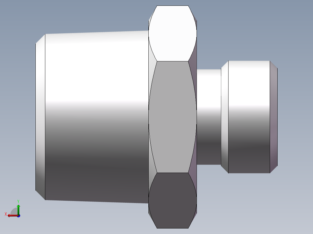 英制锥管螺纹直接头、1CT-14-08SP非标后视图