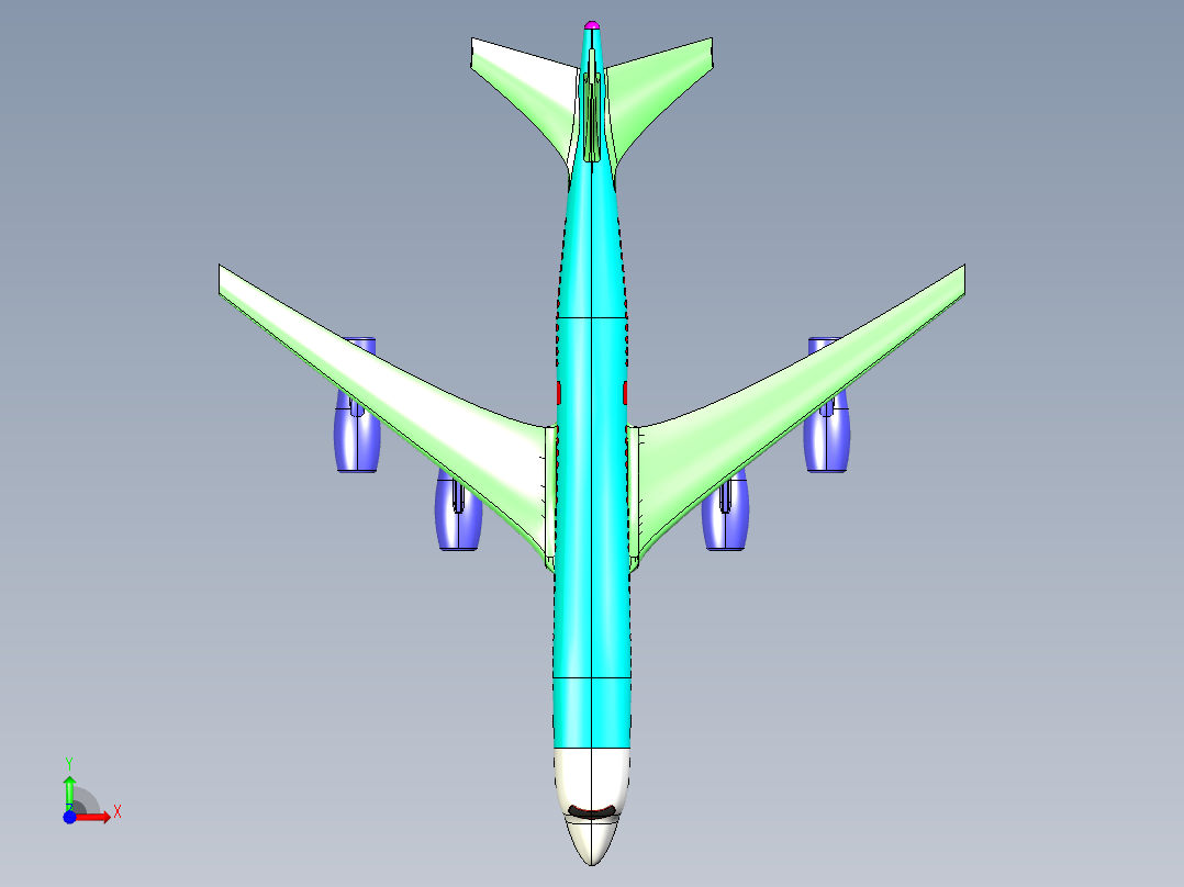 民航客机前视图
