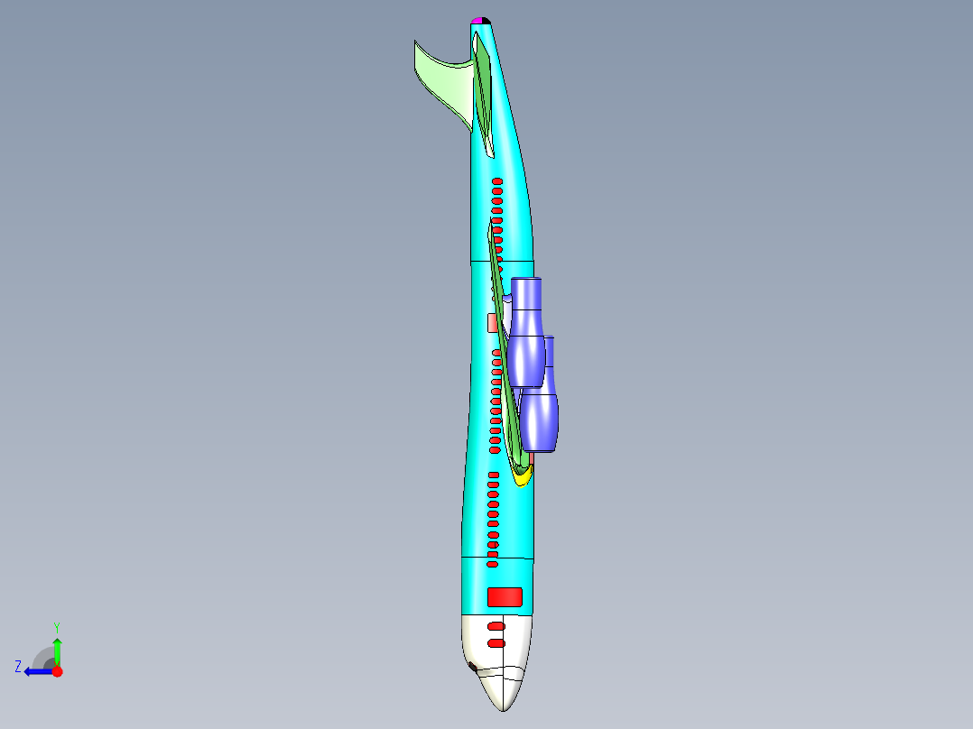 民航客机右视图