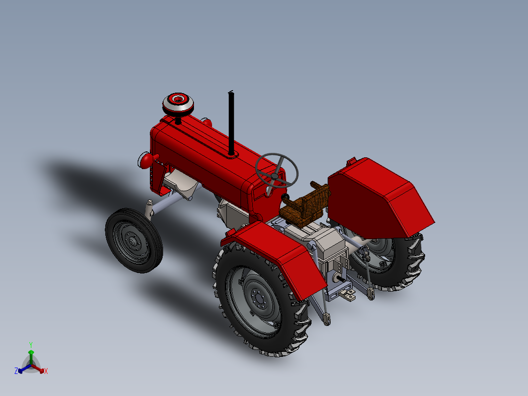 拖拉机、四轮车(10)正等轴测图