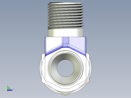 B3004541-液压三通 3_8_-19 GAS 带锁紧螺母左视缩略图