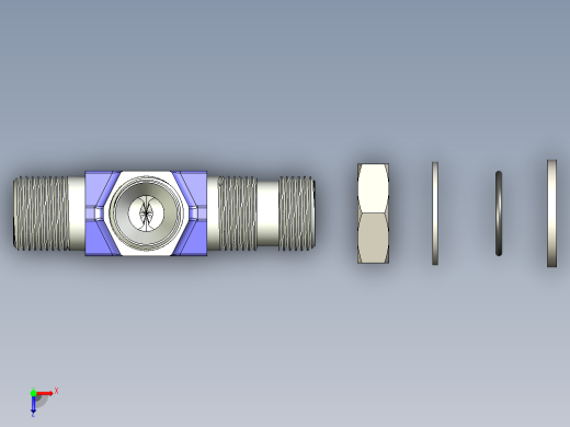 B3004541-液压三通 3_8_-19 GAS 带锁紧螺母俯视缩略图
