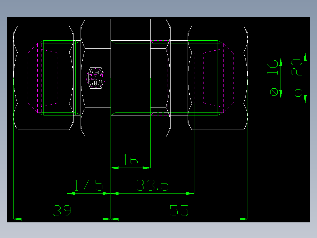 PARKER管接头EO Bulkhead union SV20SCF(16)_front