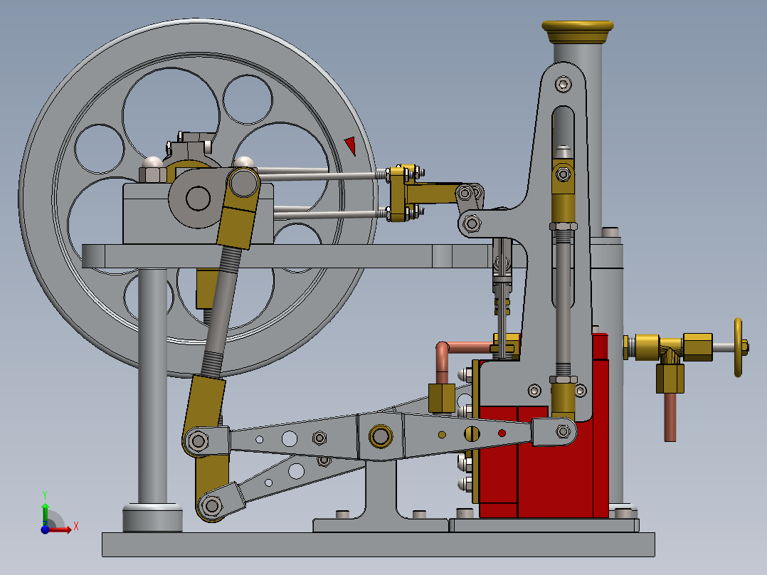 蒸汽机a-model-of-a-2-cylinder-double-sided-模型格式为 sw前视图
