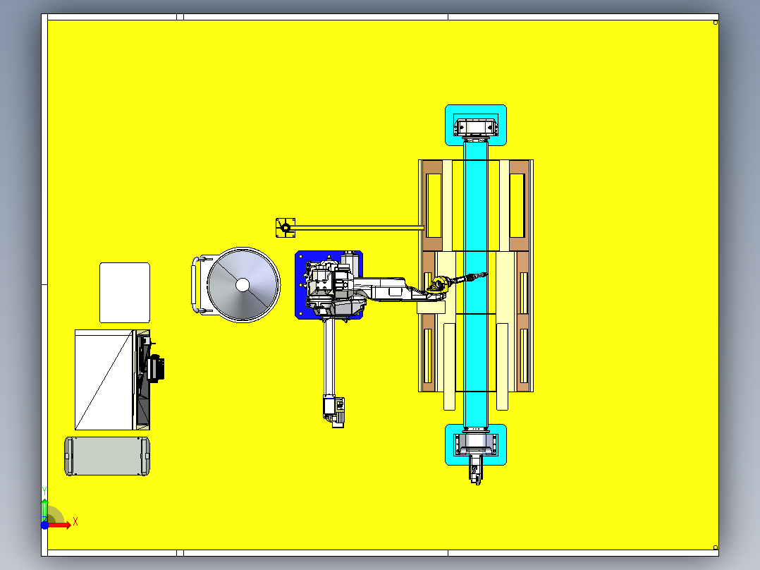 探矿机械机架体机器人焊接工作站前视图