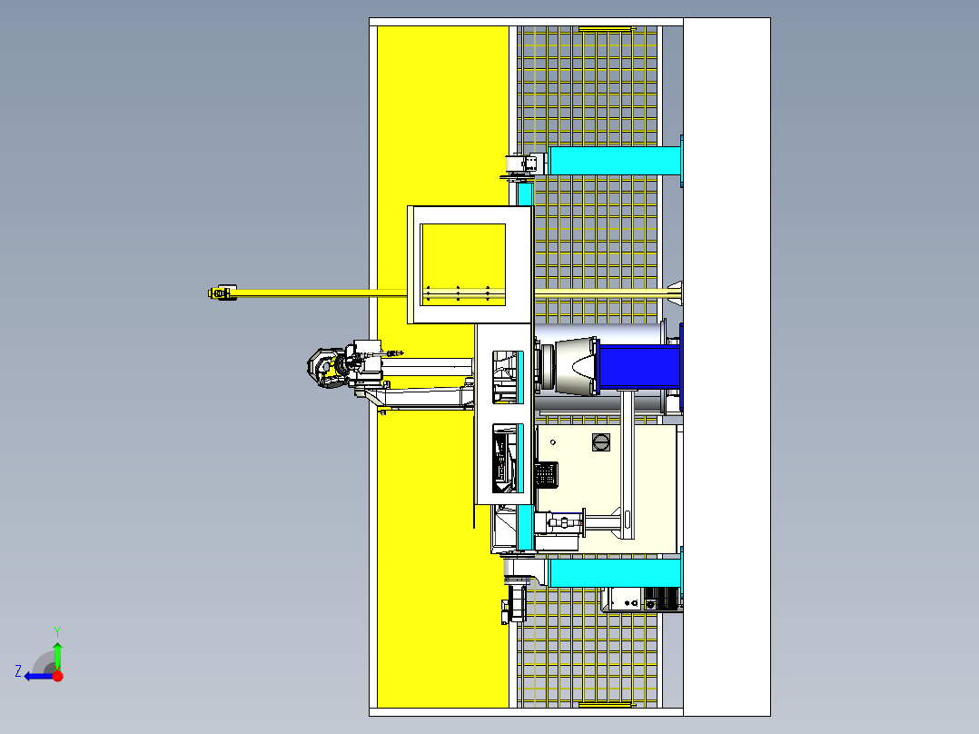 探矿机械机架体机器人焊接工作站右视图