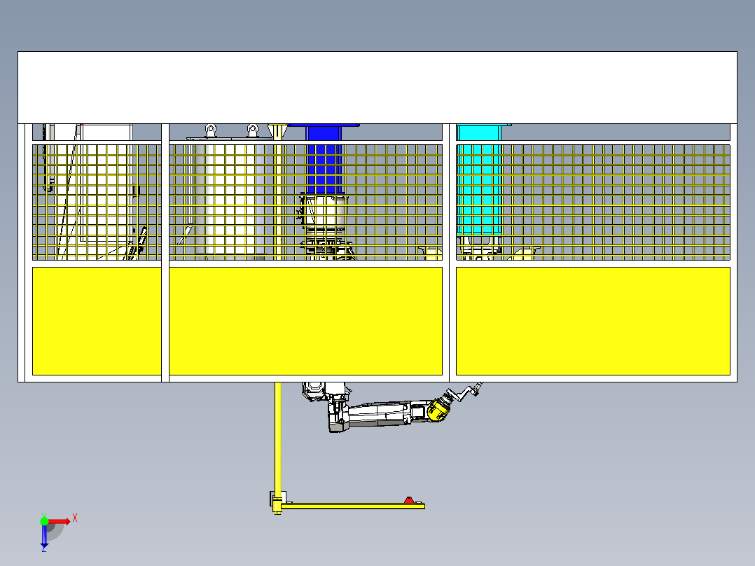 探矿机械机架体机器人焊接工作站俯视图
