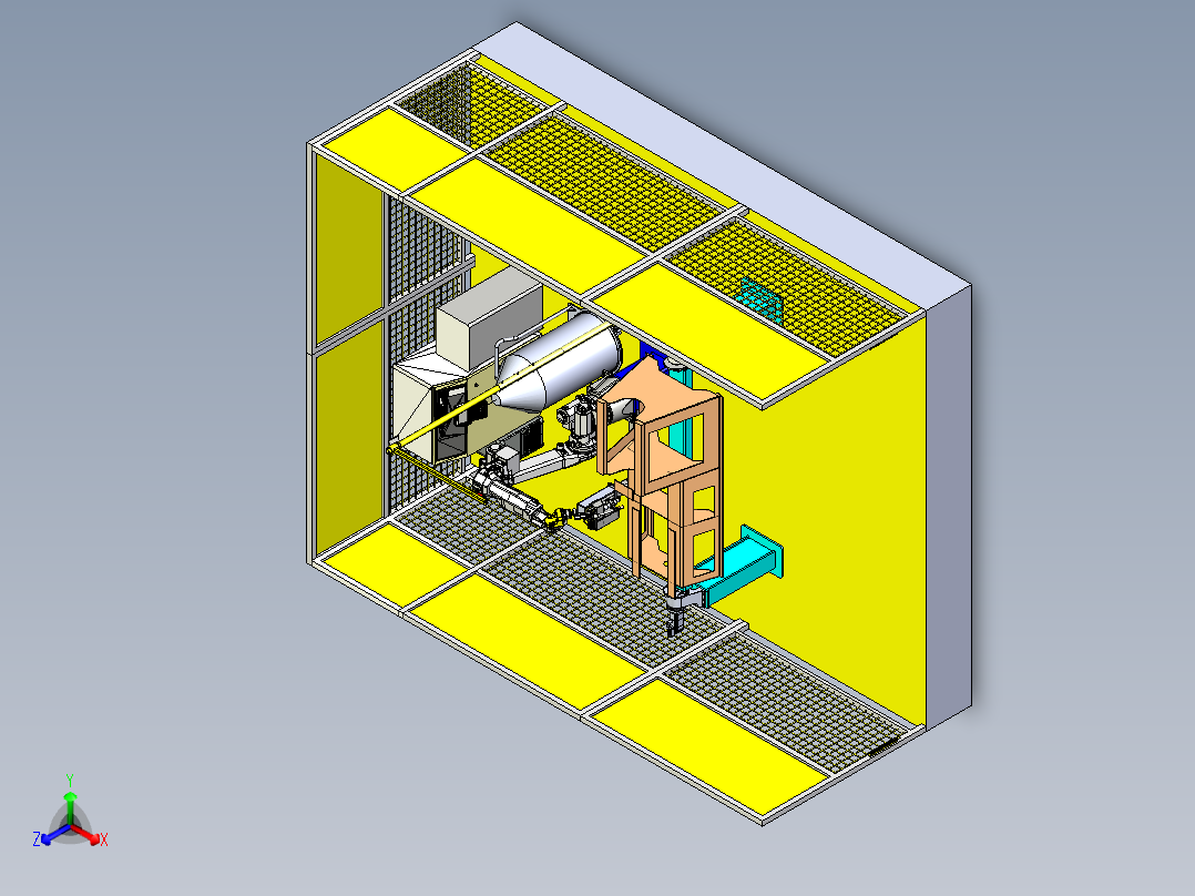 探矿机械机架体机器人焊接工作站正等轴测图