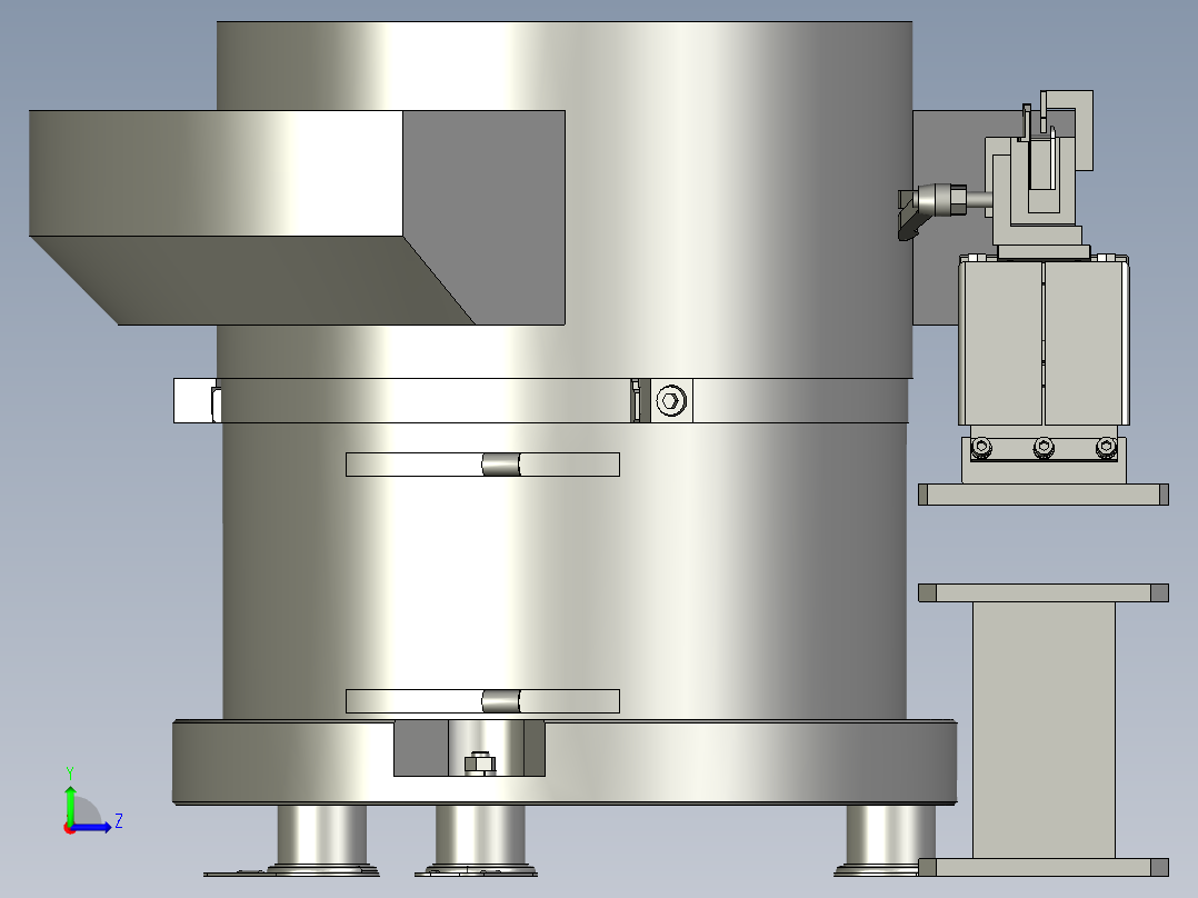 下绝缘块振动盘装配体左视图