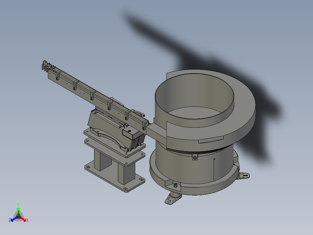 下绝缘块振动盘装配体正等轴测图