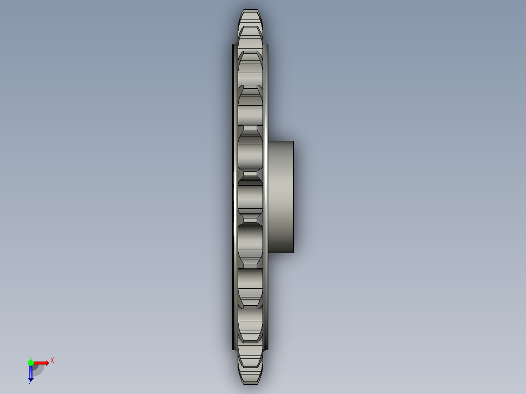 单排链轮10A-251俯视图