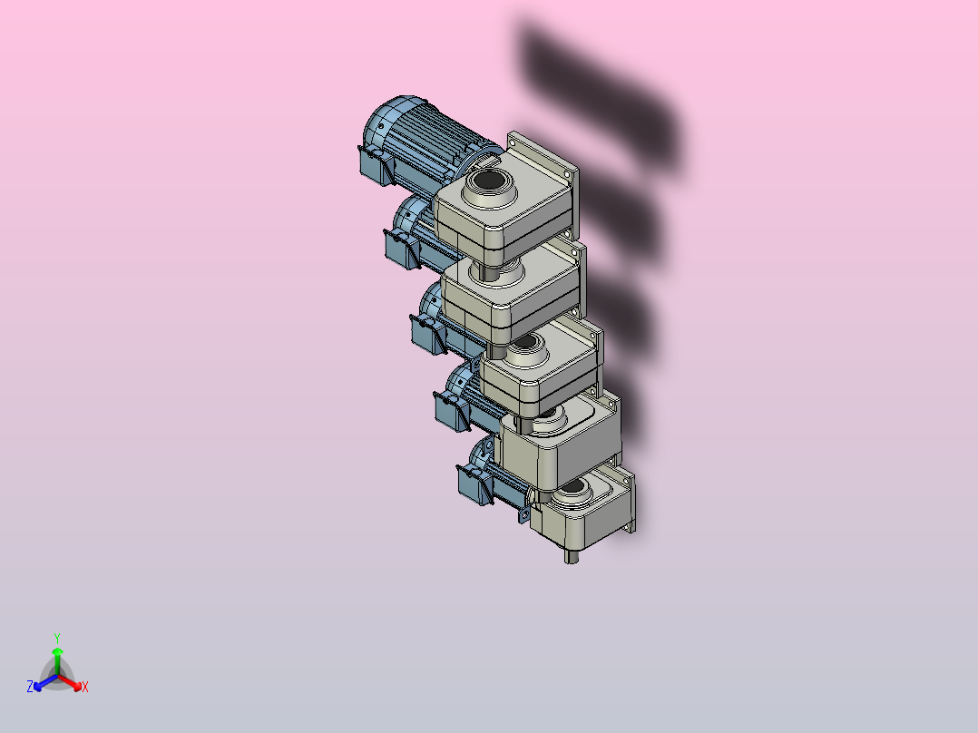 GM SHYP -RR系列蜗轮马达0.75-2.2 kW三菱电机正等轴测图